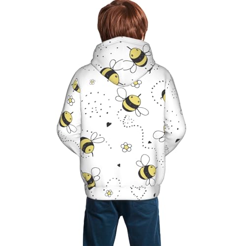 Cartoon Doodle Cute Bees Kid Hoodies Boys Sweatshirts Girls Pullover with Pocket4