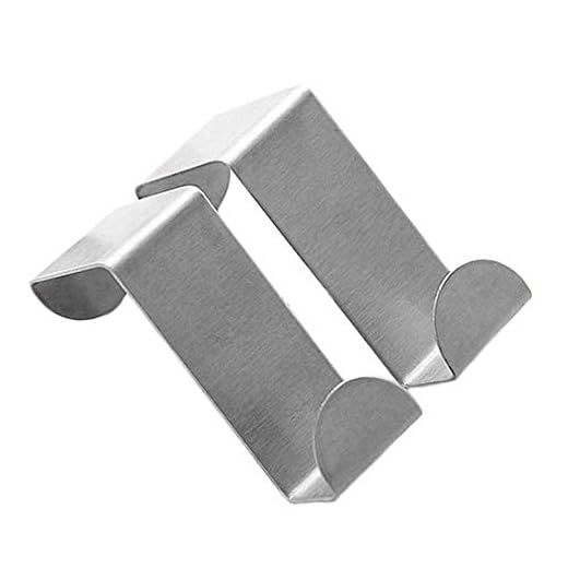 Triamisu Ganchos De Puerta - Ganchos De Puerta De Acero Inoxidable Colgando Del Gabinete De Cocina Colgador De Ropa En La Puerta Tipo De Puerta Accesorios Prácticos Para El Hogar Fuertes - Plata