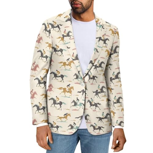 Men's Casual Blazer Business One Button Lapel Men Suit Jacket with Pockets Long Sleeve Sport Coat Regular Fit - Main Image