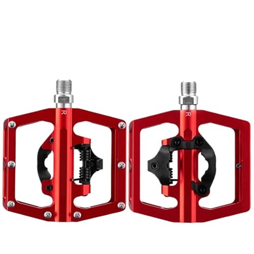 �݊���������܂�ROCKBROS �Z���t���b�N + �t���b�g�A���~�j�E���y�_���h�� SPD �v���b�g�t�H�[���y�_�� MTB ���[�h�o�C�N�T�C�N�����O�p�[�c(PD15-RD Red)