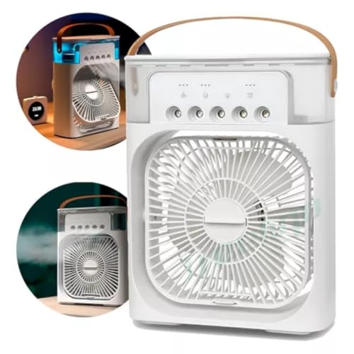 Mini Ventilador Portátil Umidificador de Ar Condicionado LED Wincy