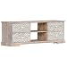 Produktbild Festnight TV-Schrank | Elegante Fernsehtisch | TV Lowboard Tisch | Vintage Fernsehschrank | Holz TV Board | Weiß und Grau Massives Akazienholz 120 x 30 x 40 cm