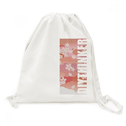 Toile Drawstring Backpack fleurs de cerisier rose pour vos balades et sorties quotidiennes