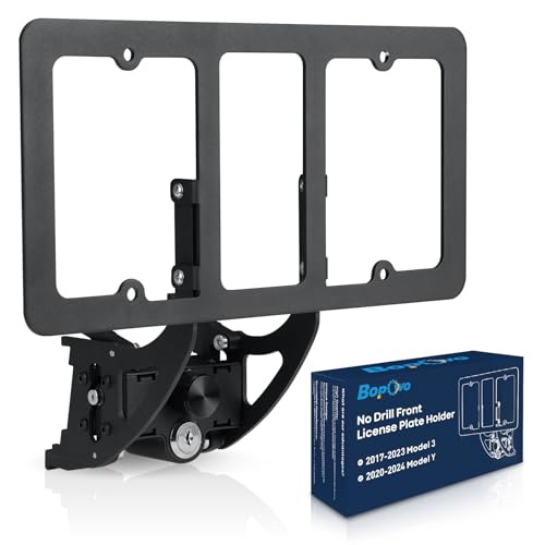 The Original No Drill Front License Plate Holder Fit for 2017-2023 Tesla Model 3& 2020-2024 Tesla Model Y with Safety Design No Adhesives License Frame