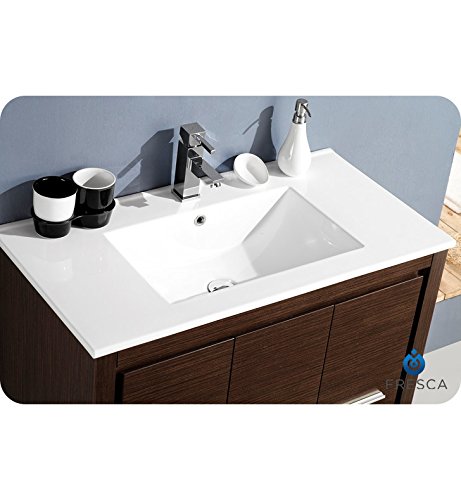 Fresca Allier 36" Wenge Brown Modern Bathroom Cabinet W/Sink #TOP7