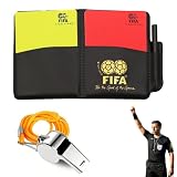csncis Schiedsrichter Set,Schiedsrichter Karten,Schiri Set,Schiedsrichter Set Mit Rote Gelbe Karten, Metall-Trillerpfeife, Hülle & Umhängeband Für Fußball