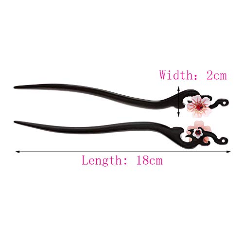 Women Girl's Hair Stick Wooden Handmade Hair Accessories,Chinese Retro Hairpins Flower Decor Model B