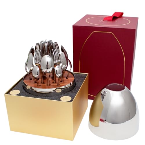 Couverts 24 pièces design œuf pour des dîners et réceptions chics