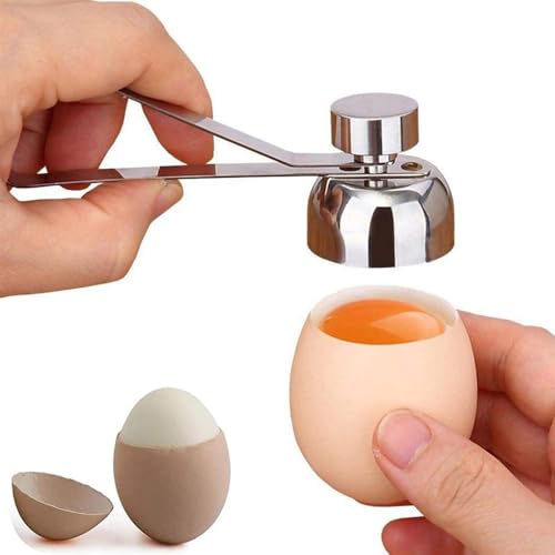 JYTDBCS Egg Topper Stainless Steel Shell Opener Cutter Handheld Egg Cracker Tool Eggs Separator Cracker for Raw or Soft Hard Boiled Egg Kitchen Gadgets Boiled Egg Cutter Egg Topper for Boiled Eggs