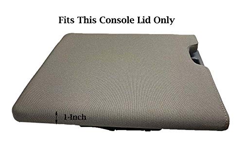 Car Console Covers Plus Fits Ford F150 F250 2014-2022 With 40/20/40 Jump Seat Fleece Auto Armrest Center Console Cover Match Console Lid Shown And Open Handmade Usa Light Gray #TOP3