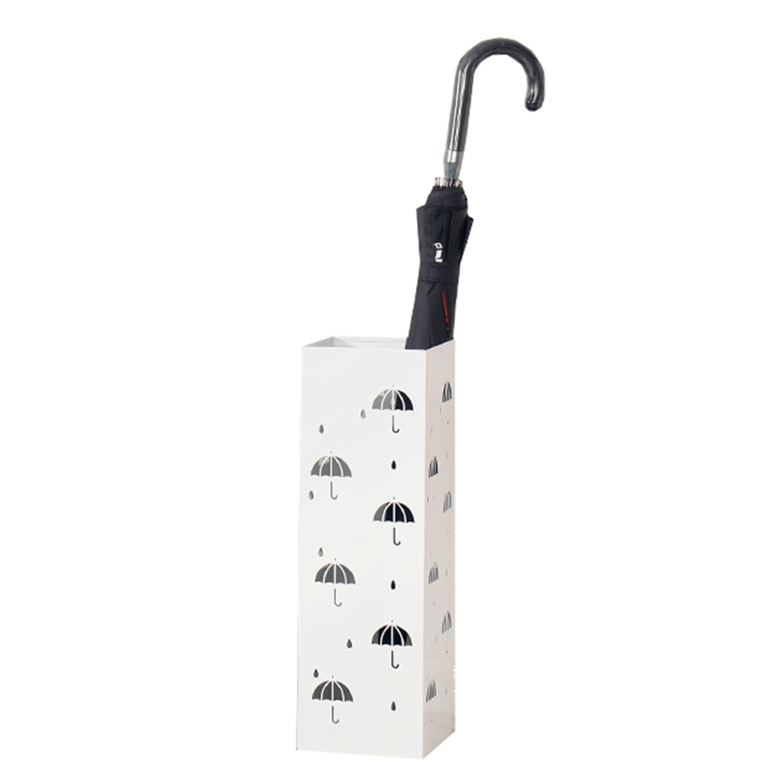Porte-parapluie en métal blanc au design ajouré élégant pour votre hôtel