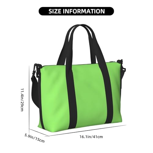Phayah Solid Color Light Green Travel Duffel Bag,Sports Tote Gym Bag,Shoulder Weekender Overnight Bag For Women3