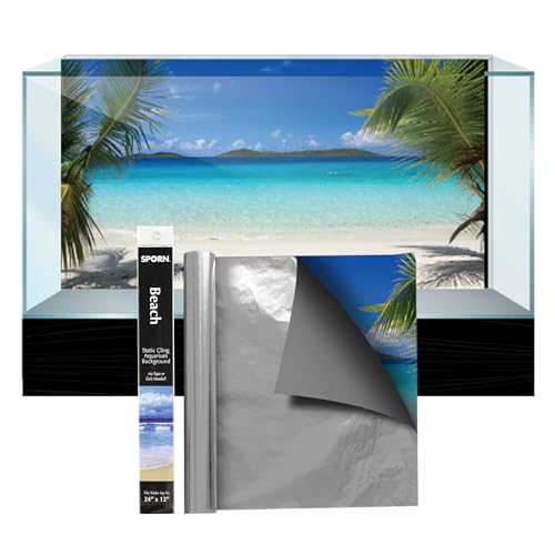 SPORN Aquarium Background, Static Cling, Beach...