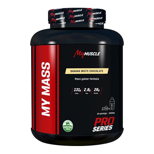 MyMUSCLE - My Mass - Hard Gainer en Poudre - Prise de Masse Musculaire - Banana White Chocolate 3,4kg - 19 Portions Cover