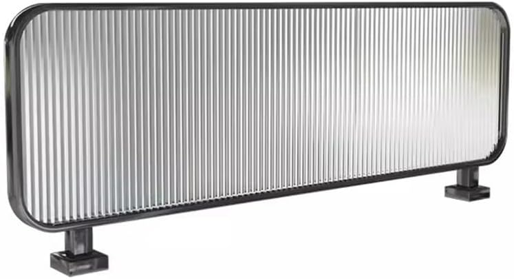 15" Desk Privacy Divider - Gold Striped Glass Panel, Stainless Steel Frame Partition, Office & Restaurant, Ideal for Dining Areas - 140cm Height