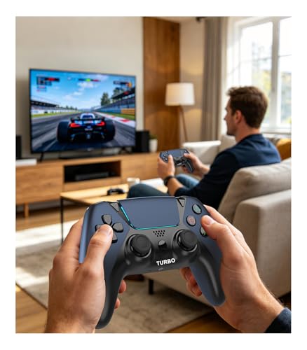 Alternative for Luna Controller Fire TV, Compatible with Fire Stick Cube, Wireless Gamepad with No Drift Joysticks, 2 Back Buttons Turbo, 6-Axis Gyro,Dual Vibration, Midnight Blue Black