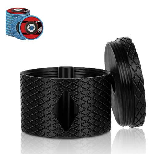 Angle Grinder Disc Holder Storage Box, Compatible with 115mm Cutting & Flap Discs, Garage Workshop Organizer