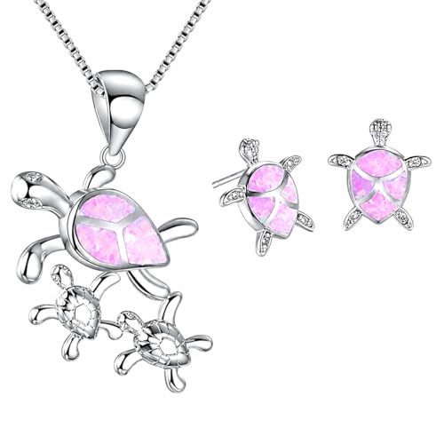 Juego de joyas de tortuga con caja de regalo para el aniversario de tu pareja