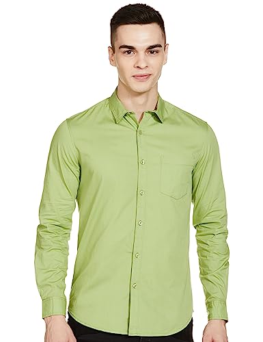 Image of The Indian Garage Co Men Slim Fit Solid Full Sleeves Cutaway Collar Casual Shirt