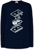 Taille normale Urban Backwoods Explosion Audio Cassette Kids Enfants Garçon Fille T-Shirt a Manche Longue Bleu Taille 4 Ans