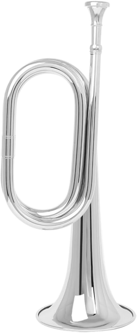 Mikinona Copper Bugle Trumpet for Beginners Military Style c Key Horn with Polished Finish for School Band and Orchestra Use Durable and Easy to Play