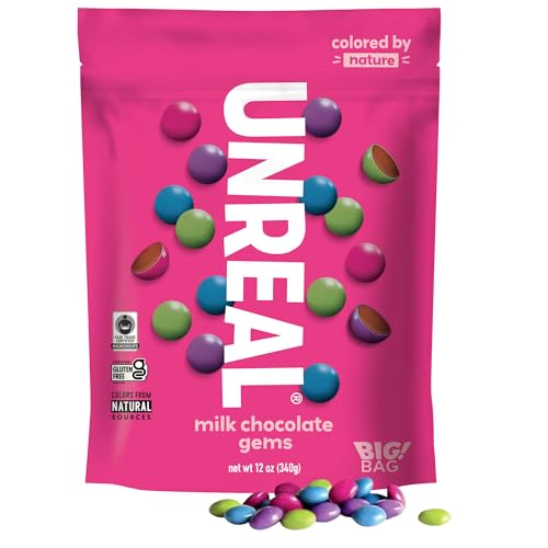 Unreal Milk Chocolate Gems Family Size, 12 OZ