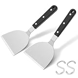 Metal Spatula Set of 2, Joyfair Stainless Steel Griddle Spatulas for Grilling Flipping Cutting Servi