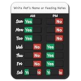 Dog Fed Sign, Dog Feeding Reminder with AM/PM Slider & Custom Notes Area, Weekly Pet Feeding & Pill Reminder Tracker for Family, Easy to Use on Fridge or Wall with Adhesive and Magnet, Pet Supplies