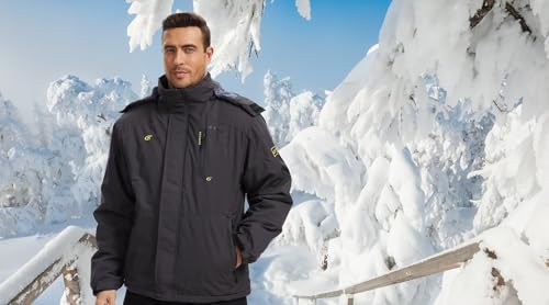 Image of QPNGRP Mens Waterproof Fleece Ski Jacket Windproof Winter Snow Coat
