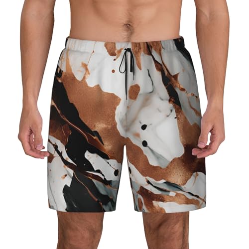 Bañador para hombre con textura de mármol y estampado cobre