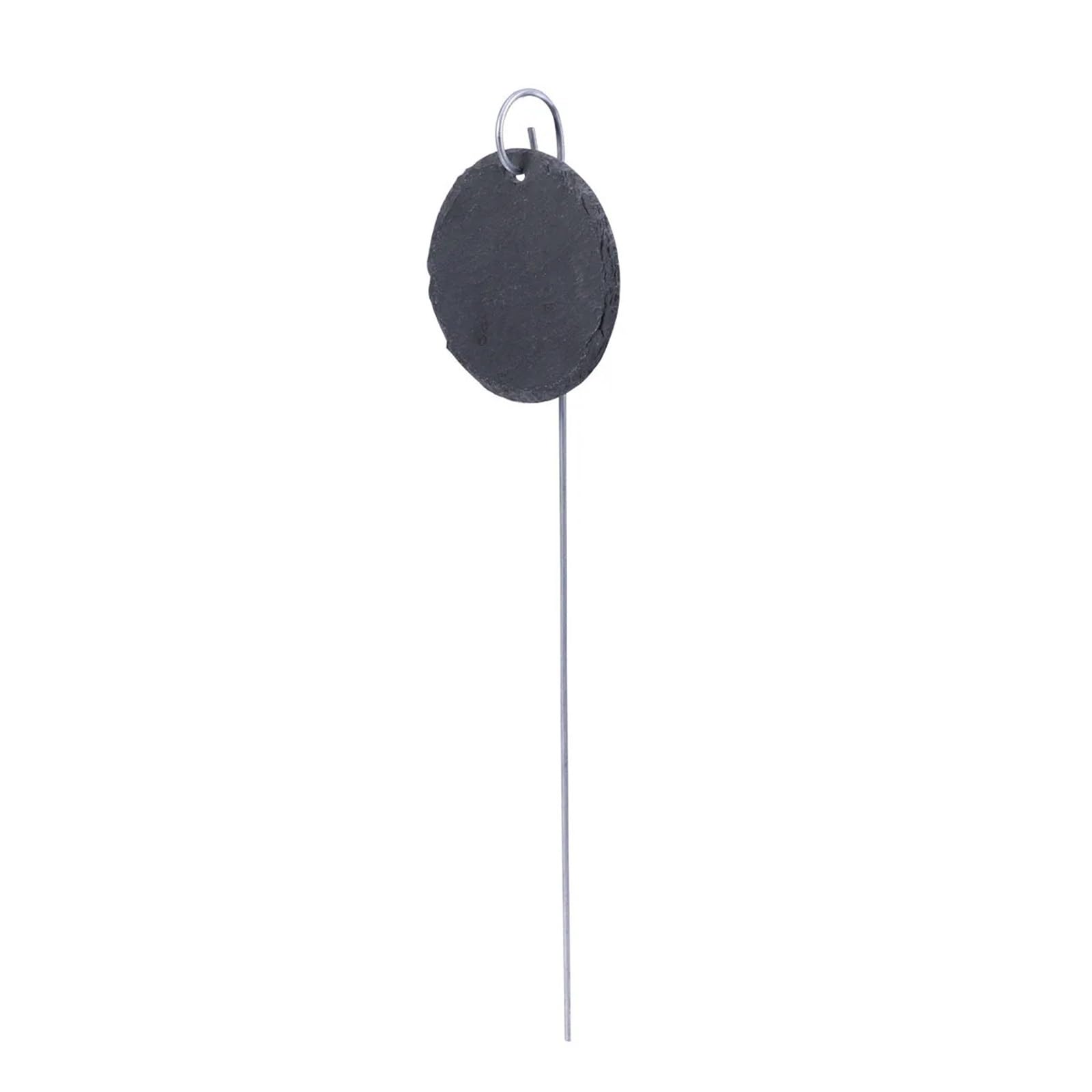 8 etichette nere for piante sospese rotonde in ferro 10x10x0,5 cm | Pennarelli da giardino naturali for uso in serra di verdure all'aperto, facili da scrivere sulla superficie
