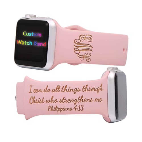 Custom Sports Band Compatible with Apple Watch Bands 40mm 41mm 42mm 44mm 45mm 46mm 49mm Personalized...