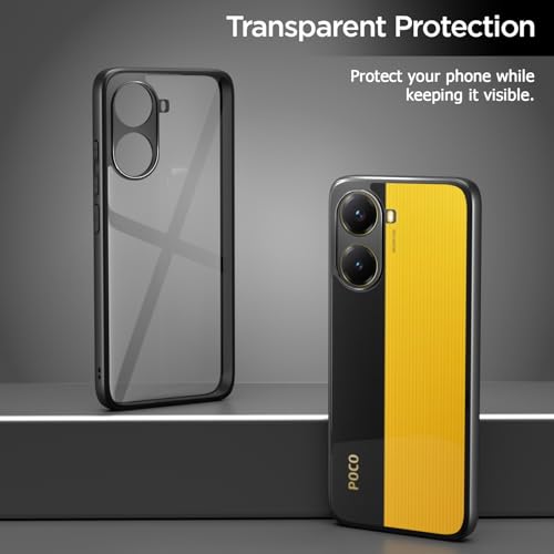 Image of Amazon Basics Back Cover for Poco X7 Pro 5G | Shockproof Sleek Hybrid Armor Bumper Case (Black)