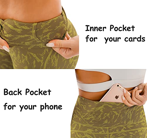 Joyspels Capri Leggings For Women High Waisted Workout Leggings With Pockets Yoga Pants Tummy Control Athletic Spandex Cropped Gym Leggings, Yellow Stripe M #TOP5