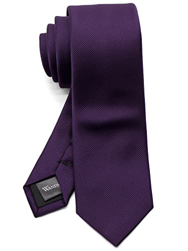 [WANDM] (ウァンダム) ナロータイ ネクタイ 6cm幅 無地 グログラン ディープ パープル 紫の商品画像（Amazon）