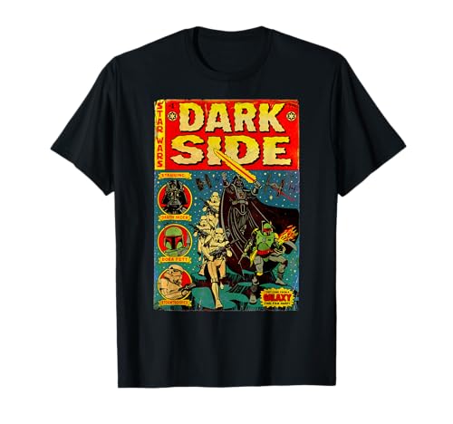 T-shirt Star Wars Dark Vador style BD rétro en coton imprimé