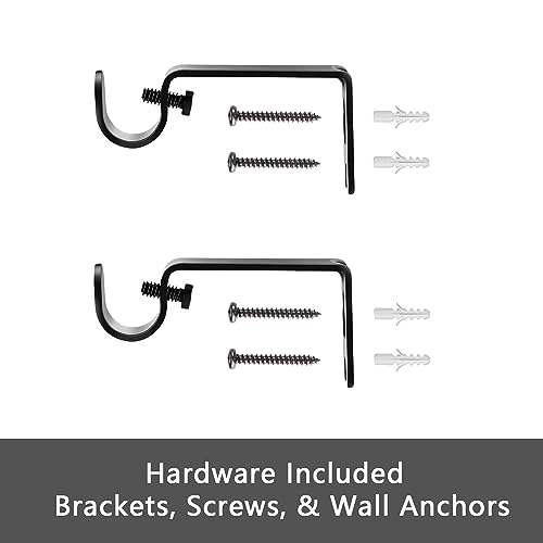 GXOACKJ Curtain Rods for windows 66-120 inch, 5/8 inch Decorative Matte Black Splicing Heavy Duty Metal Curtain Rod set with Brackets - Thumbnail 6
