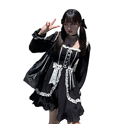 Mfacl Simpatico Lolita Dress Skirt Summer Abiti Summer Lolita Gothic Dress Girl Patchwork Designer Designer Mini Dress Style Giappone Abiti da Caduta Abiti da Caduta per Le Donne