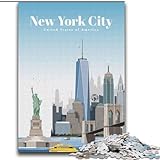 Rompecabezas de 1000 Piezas para Adultos y Adolescentes: Viaje a Nueva York de día Juego desafiante Juguetes Oferta como Regalo para Toda la Familia para Mayores de 14 años (38x52cm) 1000 Piezas