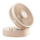 Piccoli ventilatori per camera da , ventilatore con ricarica USB a 5 velocità, luce LED integrata e specchio per il trucco, funzione timer pieghevole, ventilatore silenzioso da scrivania, per