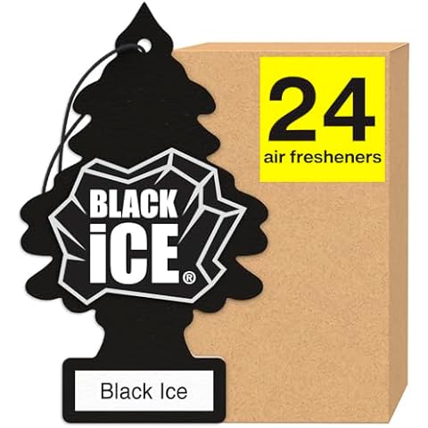 LITTLE TREES Car Air Freshener, Black Ice (24 count) Cover