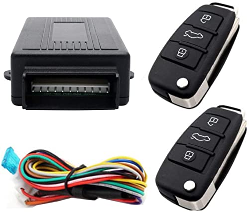 Dispositivo de Alarma antirrobo para automóvil, Riloer 60 100 Metros Alarma remota localizada, con Caja de Control + 2 Controles remotos de Cierre centralizado para automóvil de Repuesto