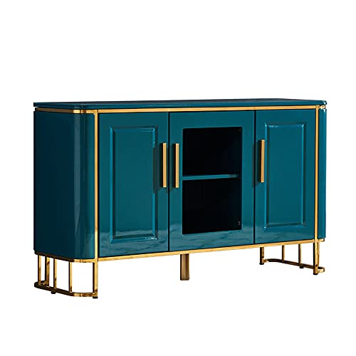 QINJIE Aparador de Cocina de Lujo Ligero, Armario de Almacenamiento de Buffet, mesas de televisión, con Mango Largo de Metal y Patas de Metal para Cocina, Comedor, Armario de Almacenamiento,51in