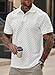 VOGSTART Men's Jacquard Shirts 2025 Poloshirt Soft Shirt Resort Collared Business Texture Trendy Polos White XL