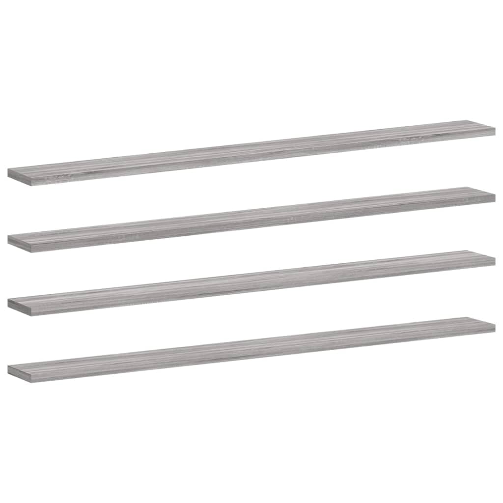 vidaXL Wall Shelves 4 pcs, Floating Shelf for Display Books CDs, Wall Mounted Shelf for Living Room, Wall Rack, Grey Sonoma Engineered Wood