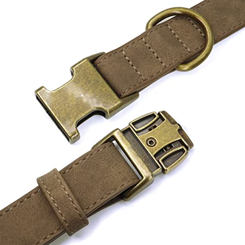 Pet Artist Leather Dog Collar With Metal Buckle,Heavy Duty Dog Collar Adjustable For Small Medium Large Dogs Cats Pets S, Brown #TOP1