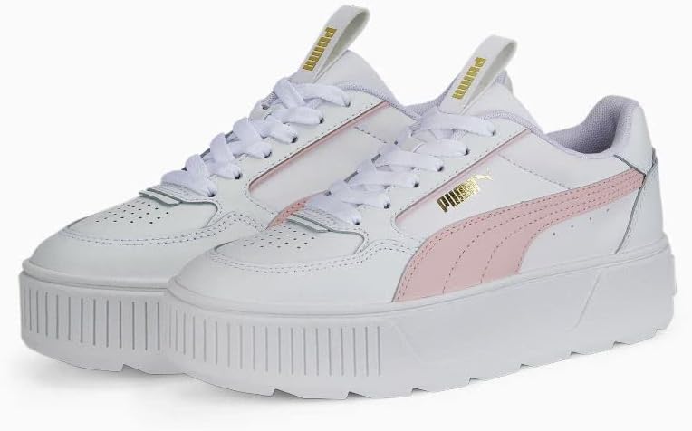 PUMA Women's Karmen Rebelle Lace Up Platform Sneaker Wht/Almnd 8.5 Medium US | Image 1