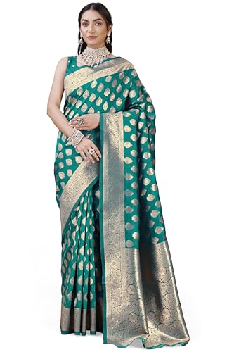 Image of MIRCHI FASHION Women Saree | Banarasi Silk Woven Design Daily Regular Use Sari with Blouse