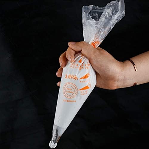 kuou 300 Pcs Disposable Piping Bags, Small Medium Large Icing Bags(3 Size) Plastic Pastry Bags, Clear Piping Bag for Cake Cupcake Dessert Cookies Decoration