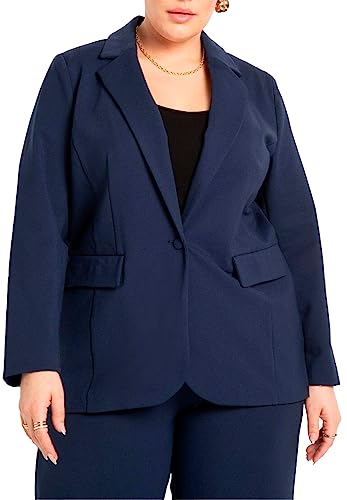 ELOQUII Women's Plus Size The Ultimate Stretch Long One Button Blazer